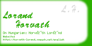 lorand horvath business card